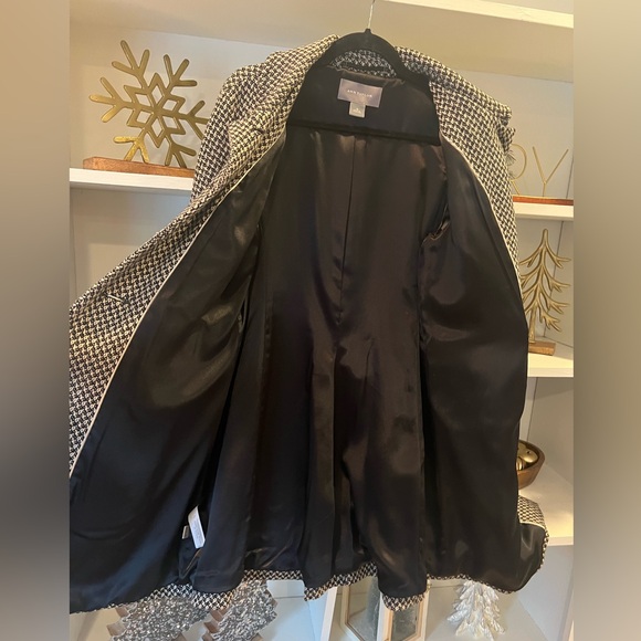 Ann Taylor Houndstooth Wool Blend Pea Coat Size 10 - Picture 8 of 9